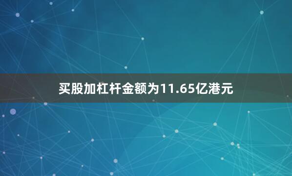买股加杠杆金额为11.65亿港元